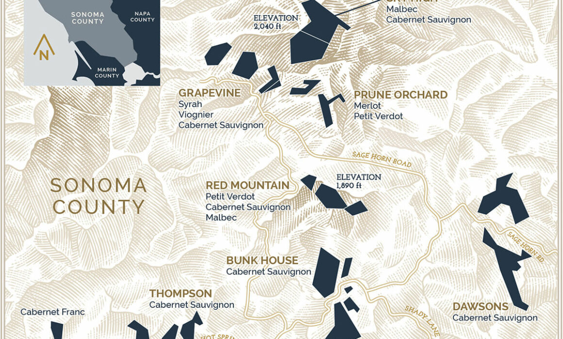 Map of Sonoma County Cooley Ranch