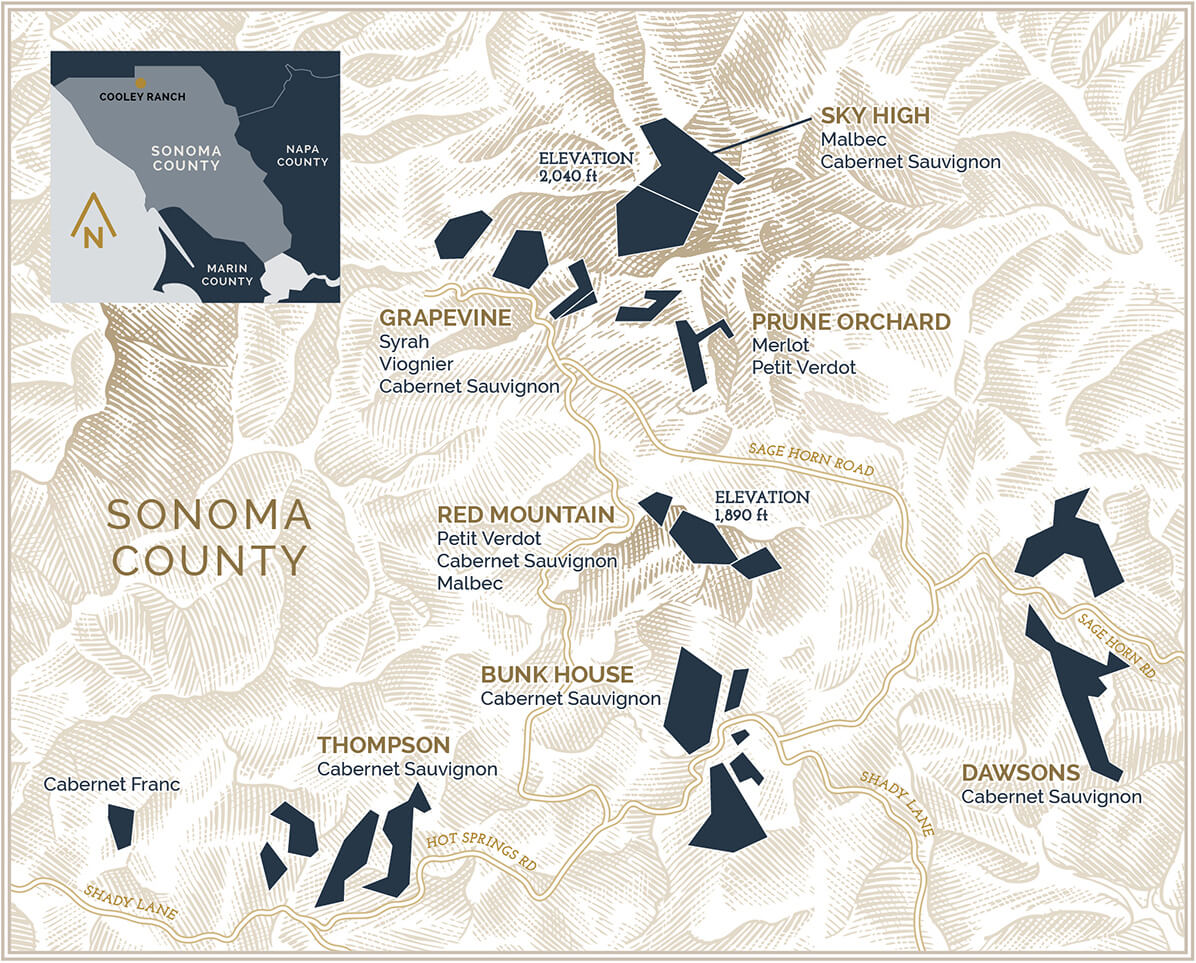 Map of Sonoma County Cooley Ranch