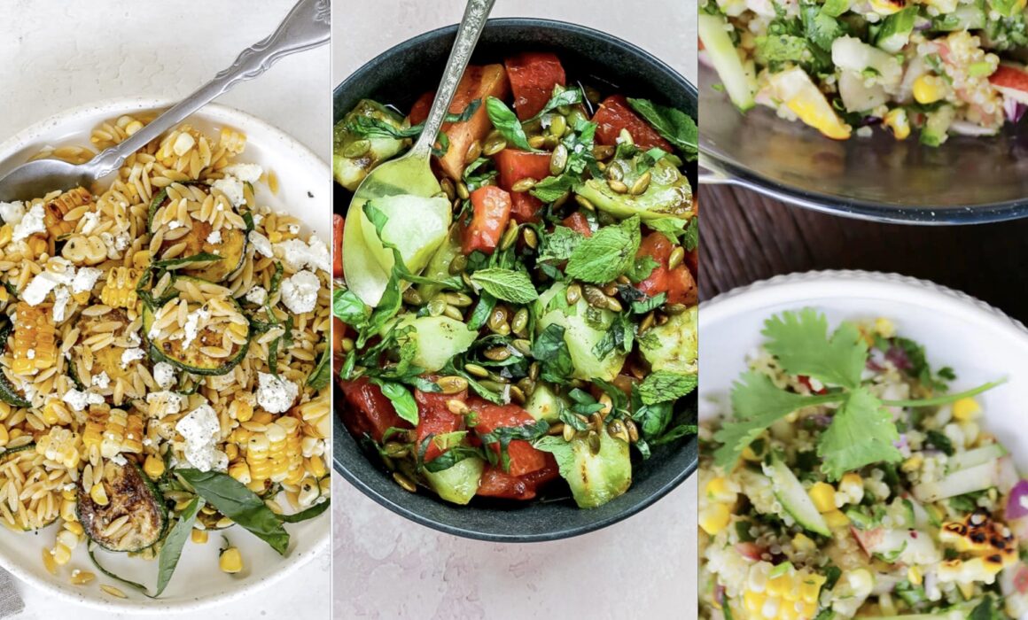 Trio of grilled summer salads