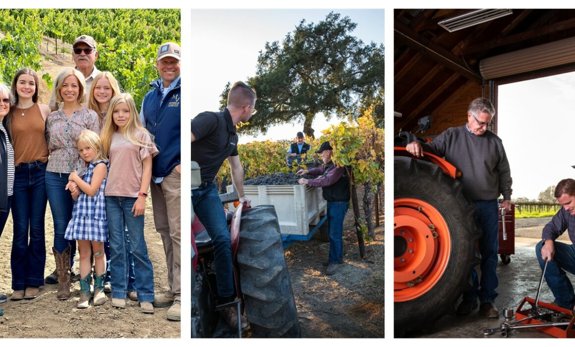 Trio of photos of generational farmers